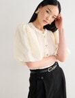 State of play Santos Puff Sleeve Blouse, Cream product photo View 07 S
