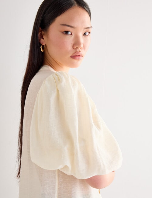 State of play Santos Puff Sleeve Blouse, Cream product photo View 07 L