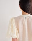 State of play Santos Puff Sleeve Blouse, Cream product photo View 10 S