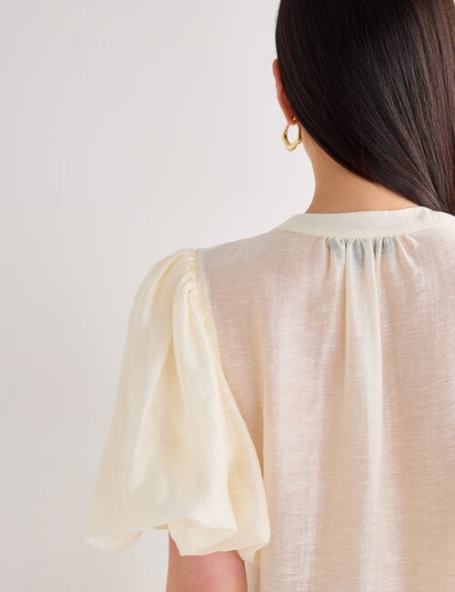 State of play Santos Puff Sleeve Blouse, Cream product photo View 10 L