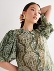 State of play Santos Puff Sleeve Blouse, Palm Print product photo View 04 S