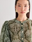 State of play Santos Puff Sleeve Blouse, Palm Print product photo View 07 S