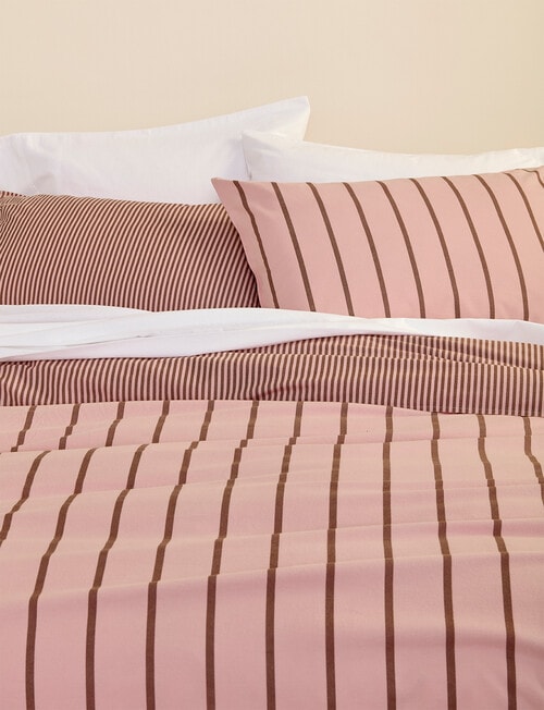 Haven Flannelette Duvet Cover Set, Stripe Rose product photo View 02 L