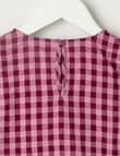 Mac & Ellie Gingham Embroidered Long Sleeve Dress, Magenta & Berry product photo View 04 S