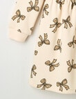 Mac & Ellie Animal Bows Long Sleeve Fleece Dress, Natural product photo View 03 S