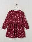 Mac & Ellie Western Long Sleeve Fleece Dress, Dark Cherry product photo