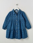 Mac & Ellie Bows Long Sleeve Denim Jacquard Dress, Mid Blue product photo