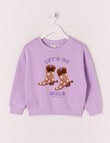 Mac & Ellie Cowgirl Boots Crew Neck Sweatshirt, Lilac product photo