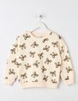 Mac & Ellie Animal Bows Crew Neck Sweatshirt, Natural product photo
