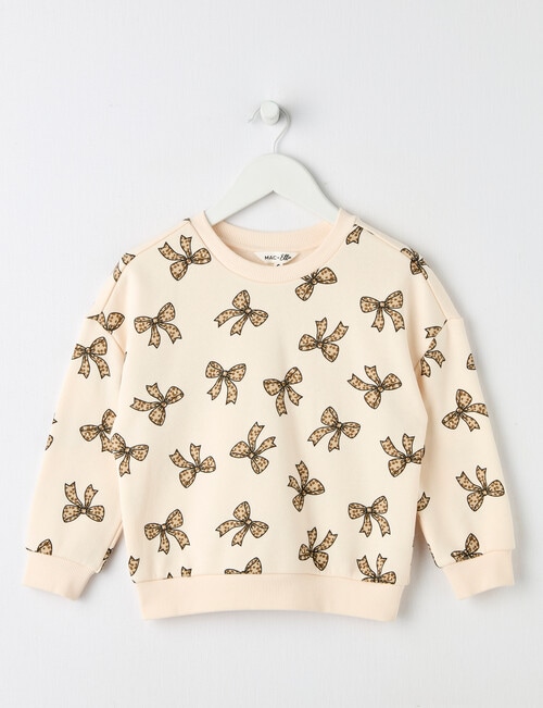 Mac & Ellie Animal Bows Crew Neck Sweatshirt, Natural product photo