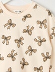 Mac & Ellie Animal Bows Crew Neck Sweatshirt, Natural product photo View 02 S