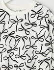 Mac & Ellie Bows Crew Neck Sweatshirt, Vanilla product photo View 02 S