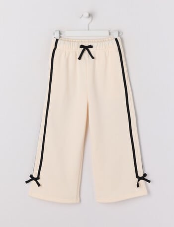 Mac & Ellie Wide Leg Tape Trackpant, Natural product photo