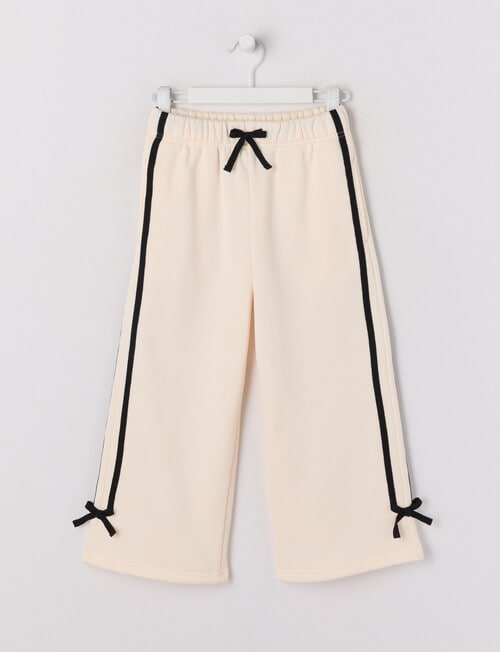 Mac & Ellie Wide Leg Tape Trackpant, Natural product photo