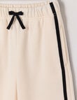 Mac & Ellie Wide Leg Tape Trackpant, Natural product photo View 02 S
