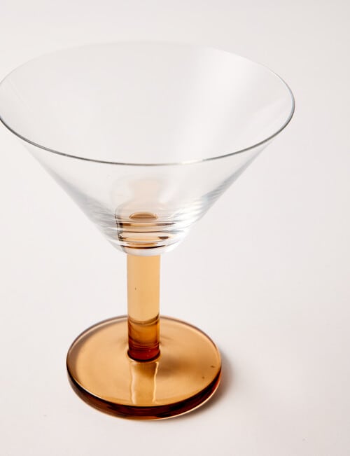 CinCin Chloe Martini Glass, Clear & Amber product photo View 02 L