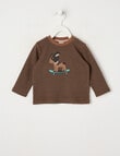 Teeny Weeny Stripe Skate Long Sleeve Tee, Tea Stain product photo