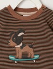 Teeny Weeny Stripe Skate Long Sleeve Tee, Tea Stain product photo View 02 S