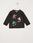 Teeny Weeny Monster Long Sleeve Tee, Charcoal product photo