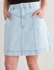 Mineral Song Denim Mini Skirt, Bleached Blue product photo