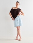 Mineral Song Denim Mini Skirt, Bleached Blue product photo View 03 S