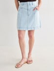 Mineral Song Denim Mini Skirt, Bleached Blue product photo View 05 S