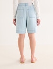 Mineral Daria Pleat Front Denim Shorts, Blue product photo View 02 S