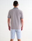 Chisel Narrow Stripe Short Sleeve Polo Shirt, Maroon product photo View 02 S