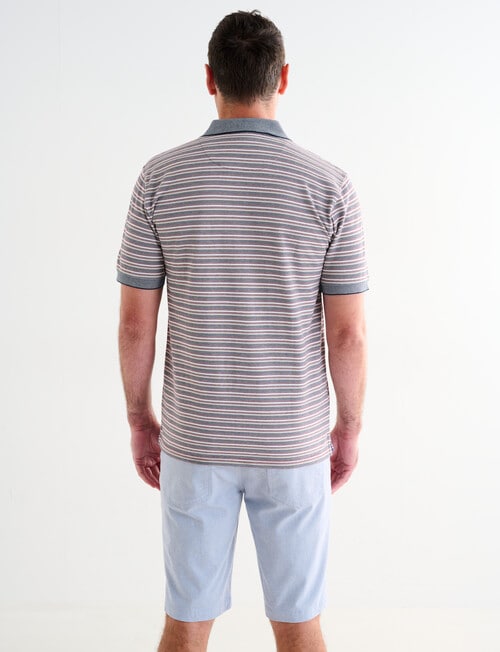 Chisel Narrow Stripe Short Sleeve Polo Shirt, Maroon product photo View 02 L