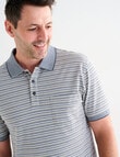 Chisel Narrow Stripe Short Sleeve Polo Shirt, Khaki product photo View 04 S