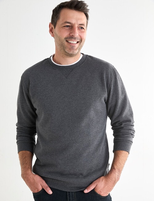 Chisel Fashion Fleece Crew Sweatshirt, Charcoal Marle product photo