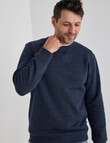 Chisel Fashion Fleece Crew Sweatshirt, Navy Marle product photo View 04 S