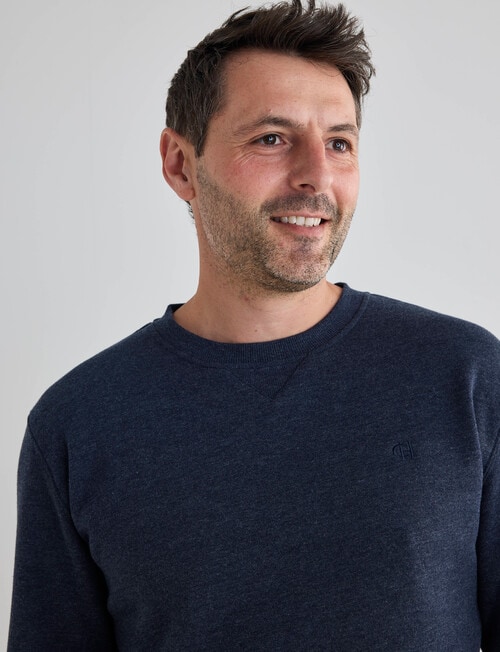 Chisel Fashion Fleece Crew Sweatshirt, Navy Marle product photo View 06 L