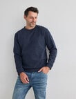Chisel Fashion Fleece Crew Sweatshirt, Navy Marle product photo View 07 S