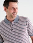 Chisel Narrow Stripe Short Sleeve Polo Shirt, Maroon product photo View 04 S
