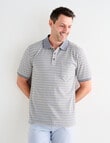 Chisel Narrow Stripe Short Sleeve Polo Shirt, Khaki product photo