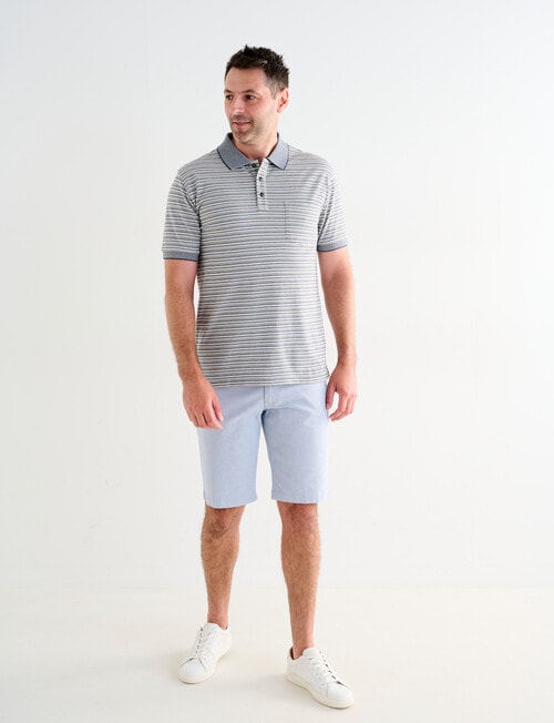 Chisel Narrow Stripe Short Sleeve Polo Shirt, Khaki product photo View 03 L