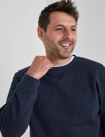 Chisel Fashion Fleece Crew Sweatshirt, Navy Marle product photo