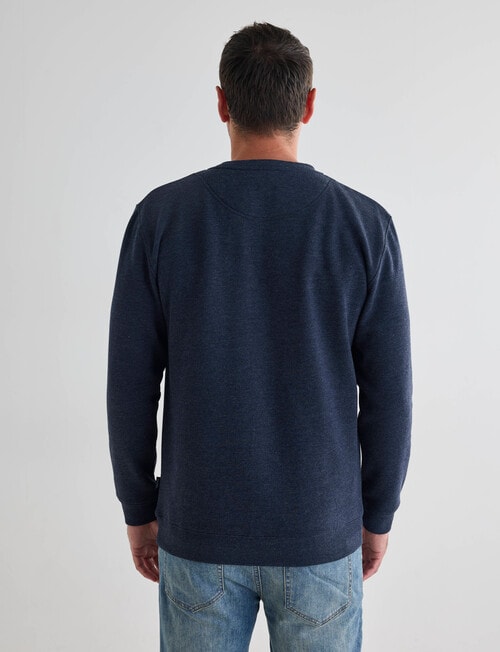 Chisel Fashion Fleece Crew Sweatshirt, Navy Marle product photo View 02 L