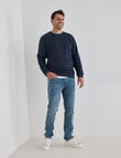 Chisel Fashion Fleece Crew Sweatshirt, Navy Marle product photo View 03 S