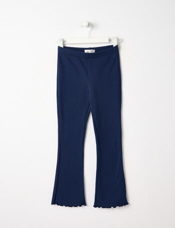 Mac & Ellie Flare Rib Fleece Leggings, Navy product photo