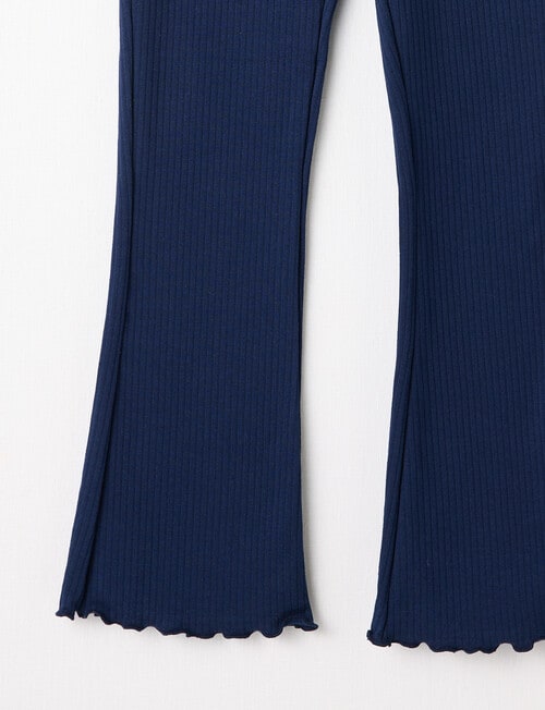 Mac & Ellie Flare Rib Fleece Leggings, Navy product photo View 02 L