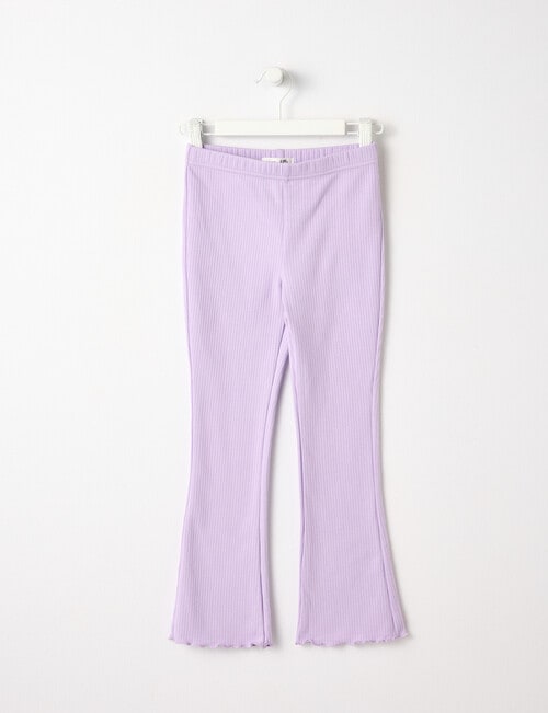 Mac & Ellie Flare Rib Fleece Leggings, Lilac product photo