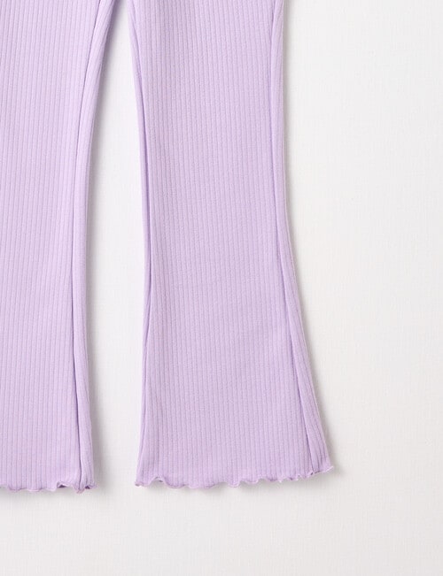 Mac & Ellie Flare Rib Fleece Leggings, Lilac product photo View 02 L