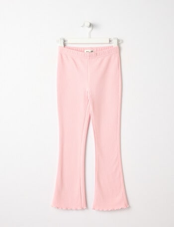 Mac & Ellie Flare Rib Fleece Leggings, Blush product photo