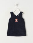 Teeny Weeny Hearts & Bows Cord Pinny, Navy product photo