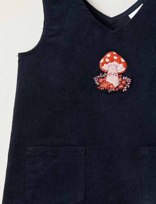 Teeny Weeny Hearts & Bows Cord Pinny, Navy product photo View 02 L