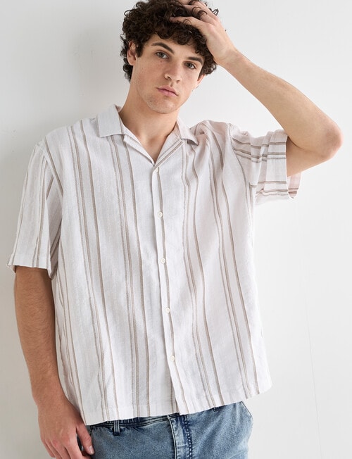 Tarnish Crosby St Stripe Shirt, Sand product photo View 05 L