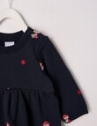 Teeny Weeny Play Time Fleece Mushroom Dress, Navy product photo View 02 S