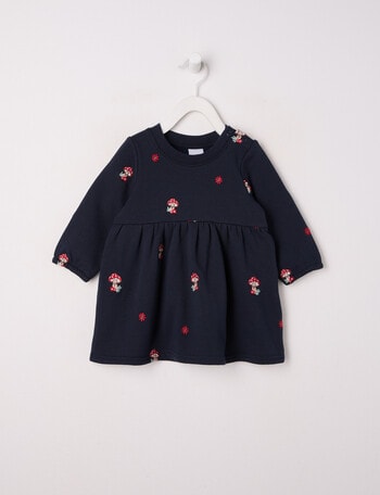 Teeny Weeny Play Time Fleece Mushroom Dress, Navy product photo